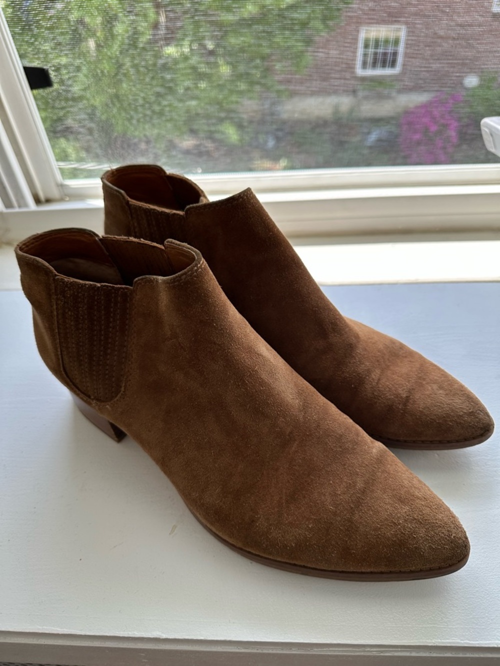 Women’s Brown Suede Ankle Booties - Classic Chelsea Style - Picture 3 of 6